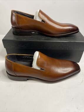 Carrucci KS259-310 Men’s Brown Leather Casual Loafers. Size 9.5